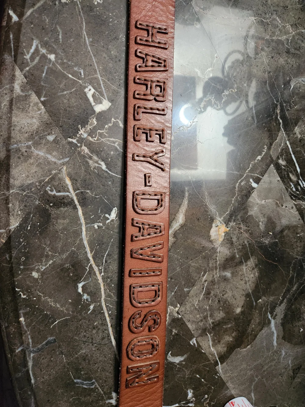 Harley-Davidson Tan/Brown Embossed Leather Belt